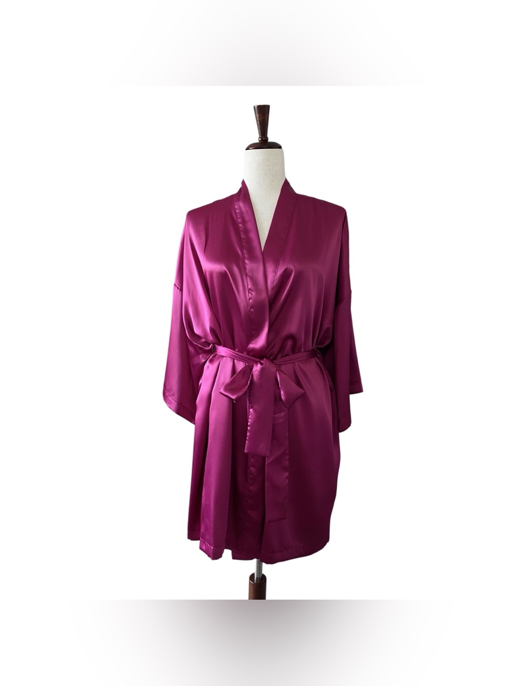 Victoria's Secret Angels Y2K Magenta Satin Kimono Robe - Size O/S